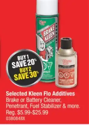 PartSource Selected kleen flo additives brake or battery cleaner, penetrant, fuel stabilizer & more offer