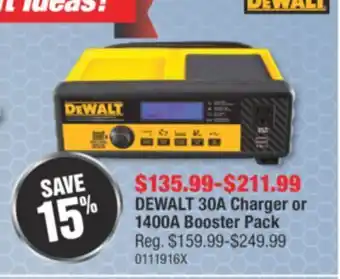 PartSource Dewalt 30a charger or 1400a booster pack offer
