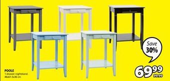 JYSK Poole 1-drawer nightstand offer