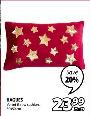 JYSK Hagues velvet throw cushion offer