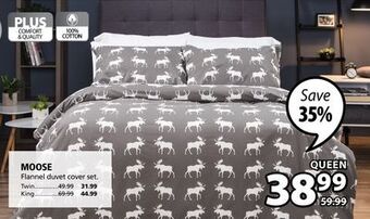 JYSK Moose flannel duvet cover set offer