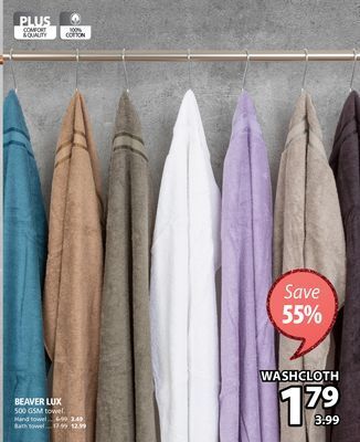 JYSK Beaver lux 500 gsm towel offer