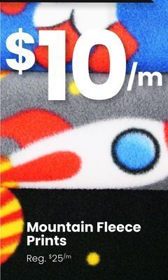 Fabricland Mountain fleece prints offer