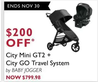 Snuggle Bugz City mini gt2 + city go travel system by baby jogger offer