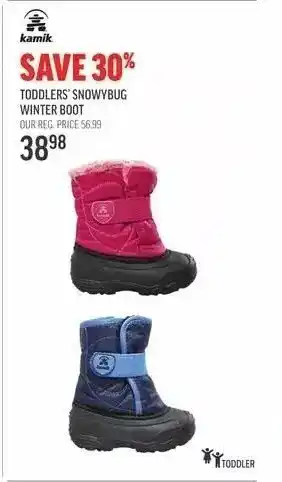 Sport Chek Toddlers' snowybug winter boot offer