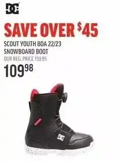 Sport Chek Scout youth boa 22/23 snowboard boot offer
