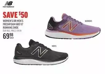 Sport Chek New balance women's or men's freshfoam 680 v7 running shoe offer