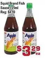 Top Food Supermarket Squid brand fish sauce offer