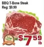 Top Food Supermarket Bbq t-bone steak offer