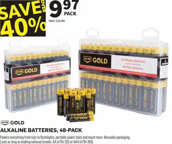 Co-op Gold Alkaline Batteries, 48-Pack offer