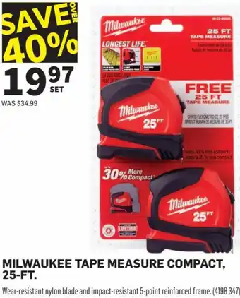 Co-op Milwaukee Tape Measure Compact, 25-Ft. offer