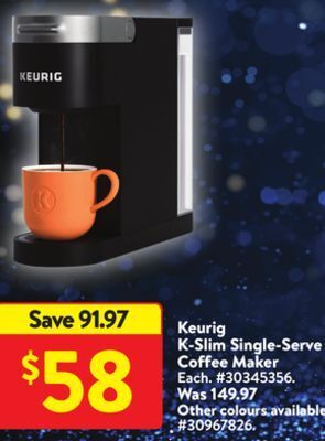 Walmart Keurig k-slim single serve coffee maker offer