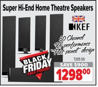 2001 Audio Video Kef super hi-end home theatre speakers offer