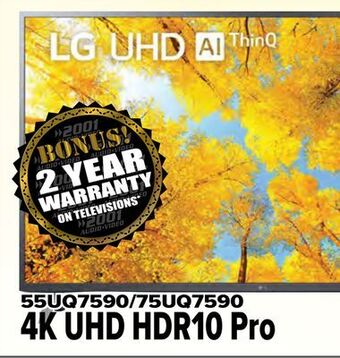 2001 Audio Video Lg 55" 4k uhd hdr10 pro offer