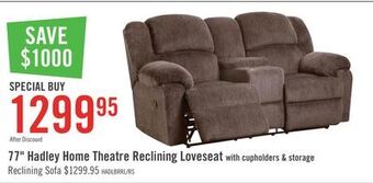 The Brick Hadley chenille reclining loveseat - chocolate offer