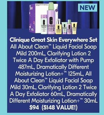 Shoppers Drug Mart Clinique great skin everywhere set offer