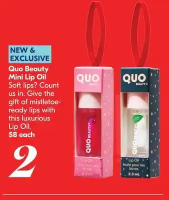Shoppers Drug Mart Quo beauty mini lip oil offer