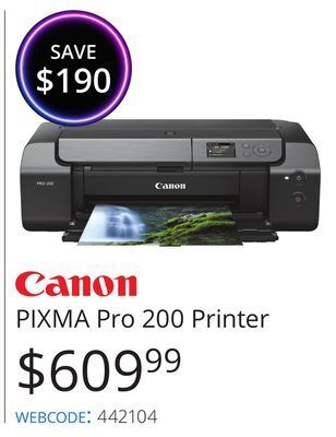 Vistek Canon pixma pro 200 printer offer