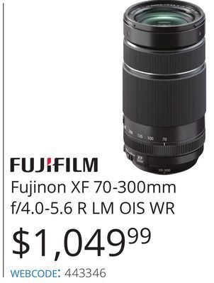 Vistek Fujifilm fujinon xf 70-300mm f/4.0-5.6 r lm ois wr offer