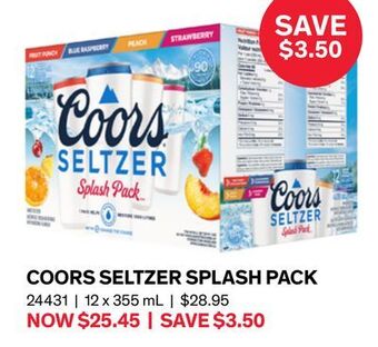 LCBO Coors seltzer splash pack offer