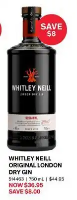 LCBO Whitley neill original london dry gin offer
