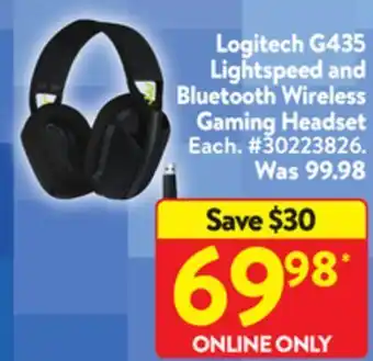 Walmart Logitech g435 lightspeed and bluetooth wireless gaming headset offer