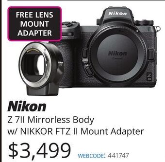 Vistek Sony alpha α7 iii mirrorless body w/ extreme pro 128gb sdxc uhs-i card & npfz100 battery offer