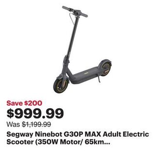 Best Buy Segway ninebot g30p max adult electric scooter (350w motor/ 65km range / 30km/h top speed) - dark grey offer