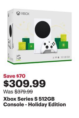 Best Buy Xbox series s 512gb console - holiday edition offer