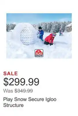 Costco Play snow secure igloo structure offer