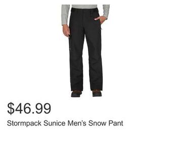 Costco Stormpack sunice men's snow pant offer
