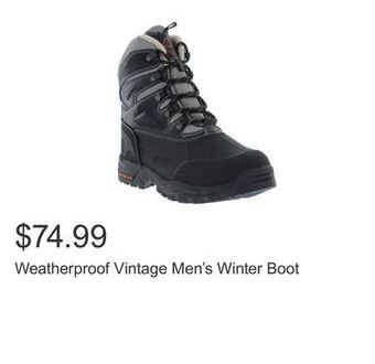 Costco Weatherproof vintage men's winter boot offer