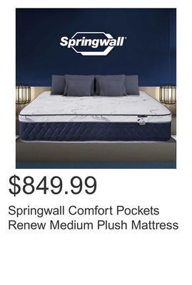 Costco Springwall comfort pockets renew medium plush mattress offer