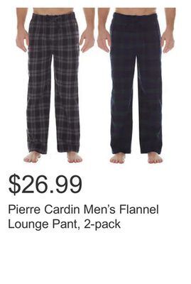 Costco Pierre cardin men's flannel lounge pant, 2-pack offer