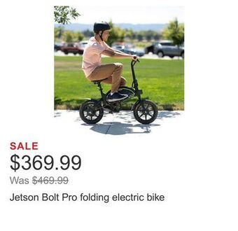 Costco Jetson bolt pro folding electric bike offer