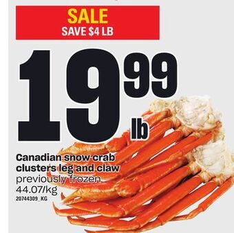 Zehrs Markets Canadian snow crab clusters leg and claw offer