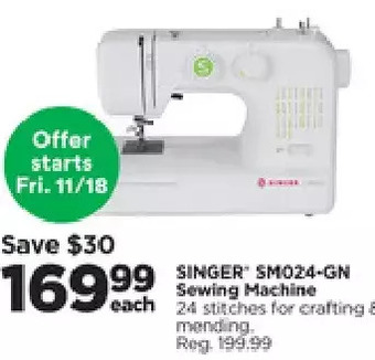 Michaels Singer sm024-gn sewing machine offer
