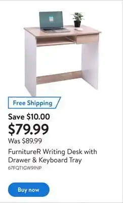 Walmart Furniturer writing desk with drawer & keyboard tray offer