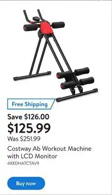 Walmart Costway ab workout machine with lcd monitor offer