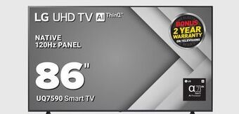 Visions Electronics Lg uq7590 smart tv 86" offer