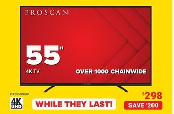 Visions Electronics Proscan 55" 4k uhd led tv offer
