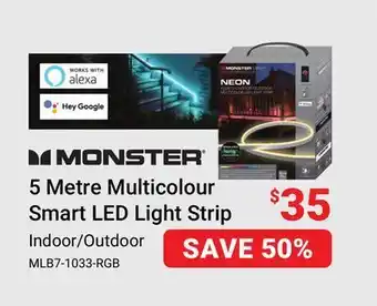Visions Electronics Monster 5 metre multicolour smart led light strip offer
