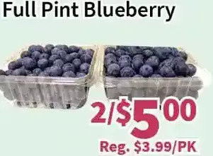 Blue Sky Supermarket Full pint blueberry offer