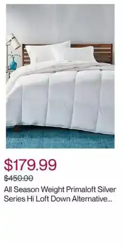 Hudson's Bay Hotel collection all season weight primaloft silver series hi loft down alternative duvet - queen offer