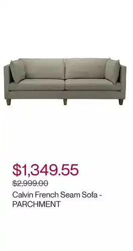Hudson's Bay Distinctly home calvin french seam sofa - parchment offer