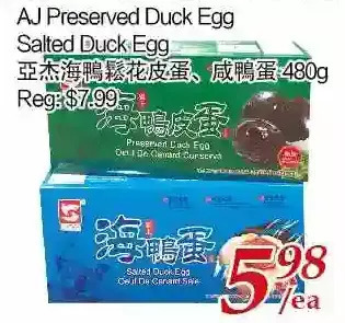 Tone Tai Supermarket Aj preserved duck egg salted duck egg offer