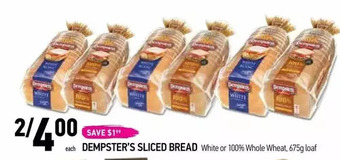 Coppa's Fresh Market Dempster's sliced bread offer