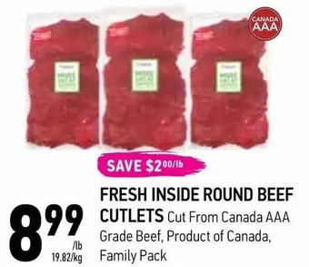 Coppa's Fresh Market Fresh inside round beef cutlets offer