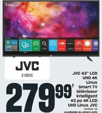 Atlantic Superstore JVC 43" LCD UHD 4K Linux Smart TV offer