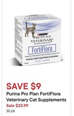 Petvalu Purina pro plan fortiflora veterinary cat supplements offer